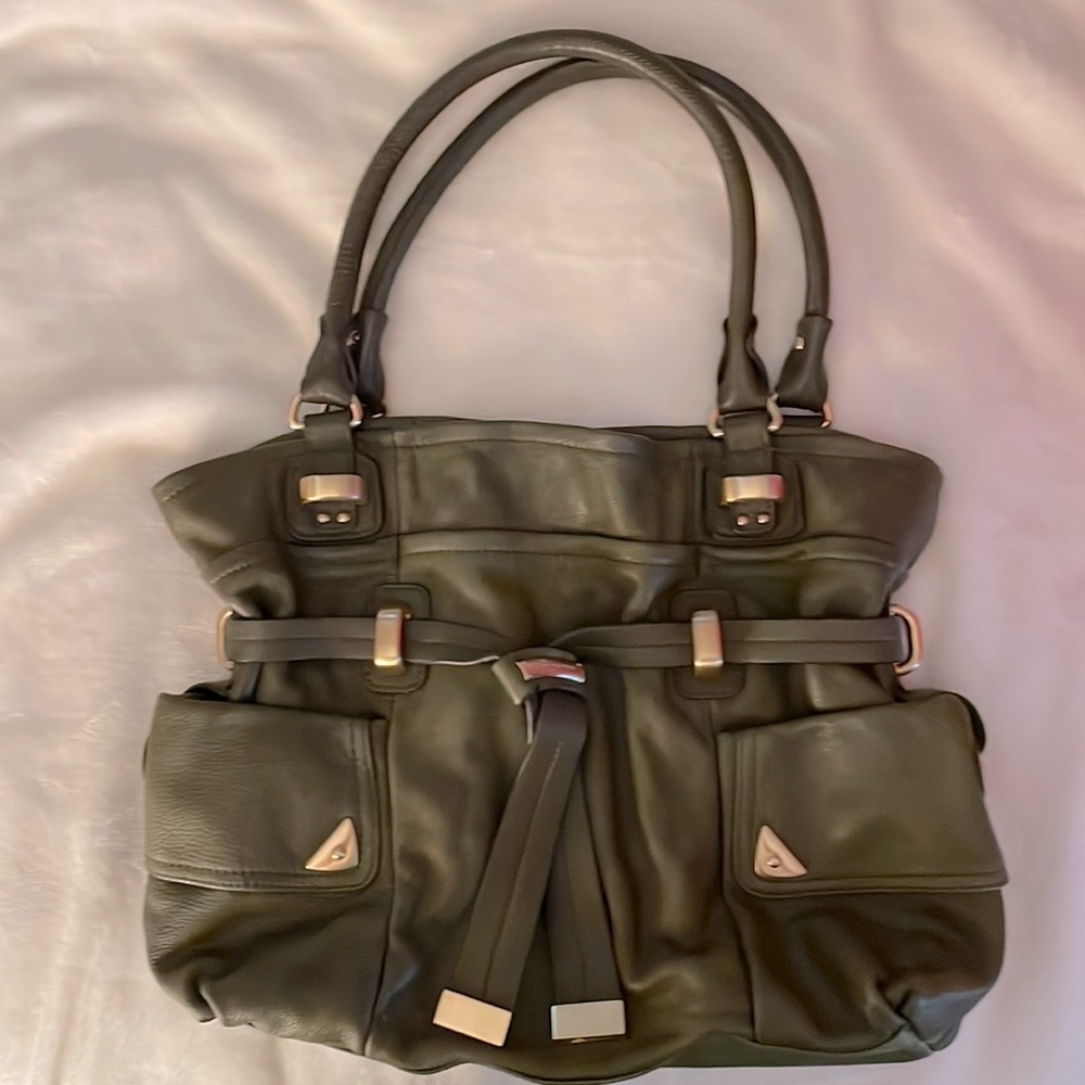 B. Makowsky Eden Shopper Bag Forest Green EUC